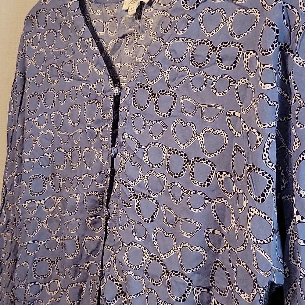 BeachLunchLounge Eyeglass Button Down Blouse